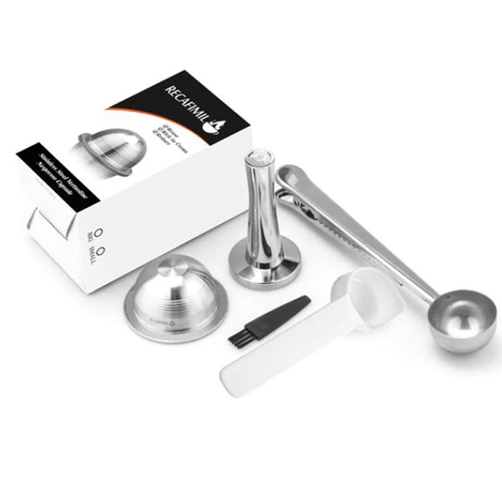 Recafimil Crema Capsule Per Caffè Ricaricabili Per Filtro Caffè In Acciaio Inossidabile Nespresso Vertuoline Plus E Delonghi Env150
