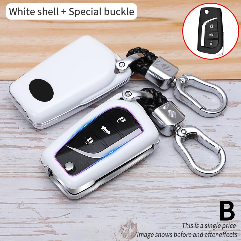 Custodia per chiave auto completa in ABS in fibra di carbonio per Toyota Yaris Auris Corolla Reiz Avensis Verso Aygo Rav4 Scion TC IM 2020 21 - S0dc61c70c0ce455f942a0f9c49ffed03Z
