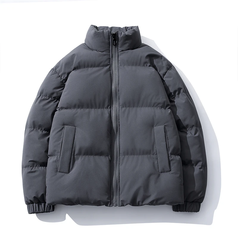 

Outdoor Coat for Men for the Winter Warm Color Comfort and Casual Puffer Jacket Various Color Styles Warm Solid Bubble Jacket