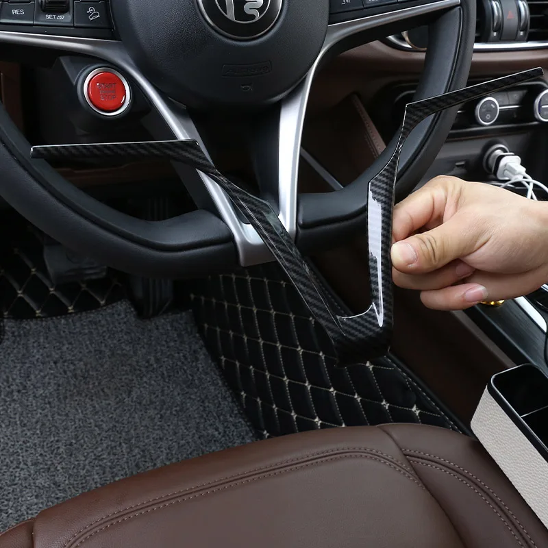 Per Alfa Romeo Stelvio Giulia 2017/90-19 Abs Rosso/Fibra Di Carbonio/Nero Opaco Volante Per Auto Trim Frame Sticker Accessori Per Auto