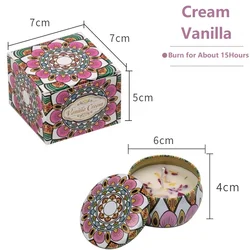 Vintage Scented Soy Wax Candle Jars - Floral Fragrance for Weddings, Birthdays, and Home Décor (1PCS - Cream Vanilla)