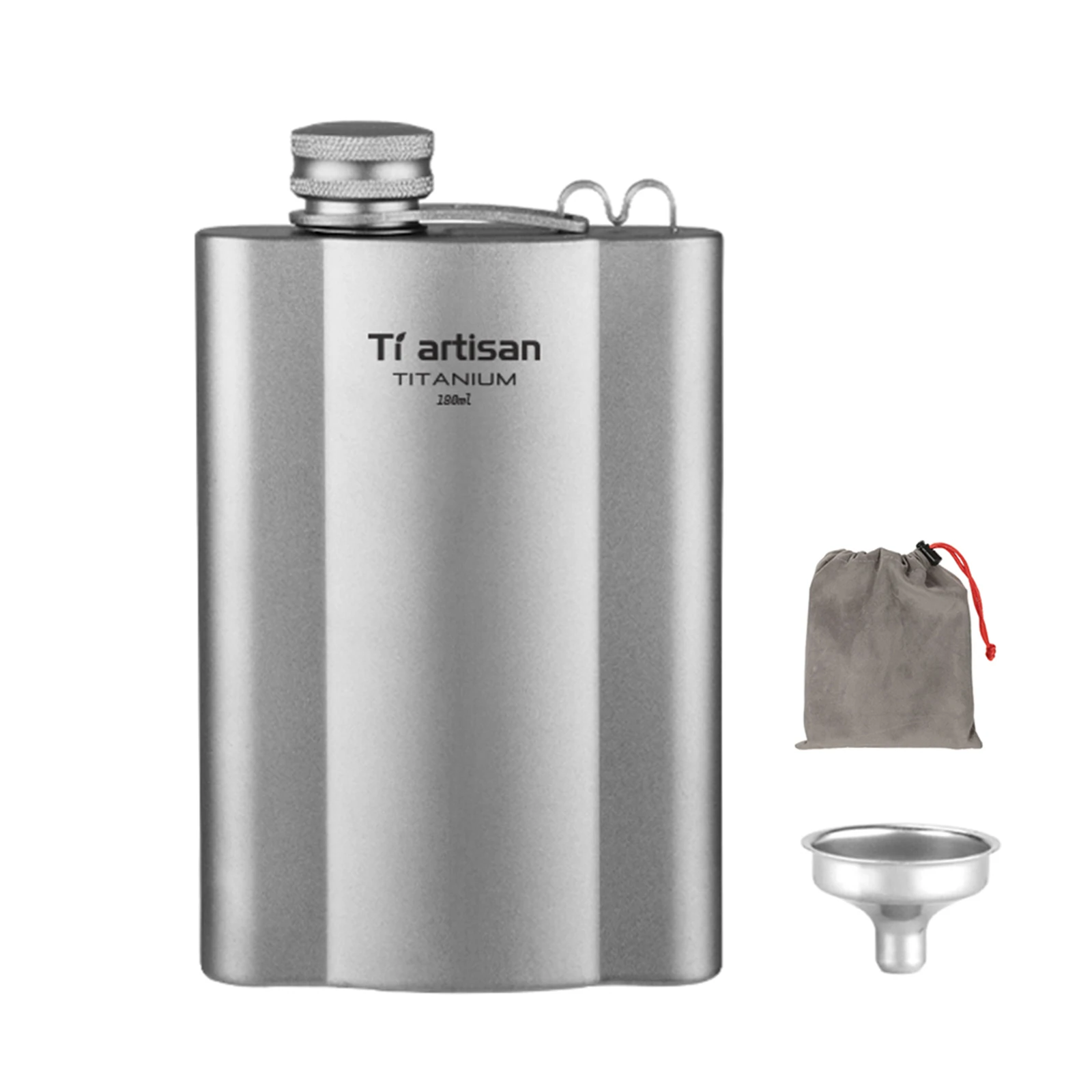 

Pot Wine Flask 1.0mm Wall Thick 131 * 82mm / 5.2 * 3.2in 180ml 90g / 3.2oz Generous Capacity Lightweight Portable