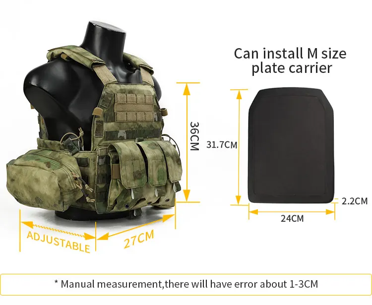 Emersongear LBT6094A Plate Carrier Tactical Vest 3 Pouches Body