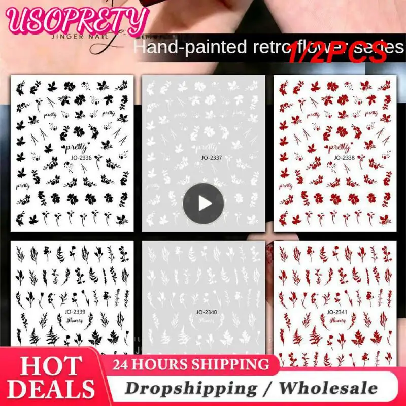 1/2 шт., наклейки для ногтей в виде кота