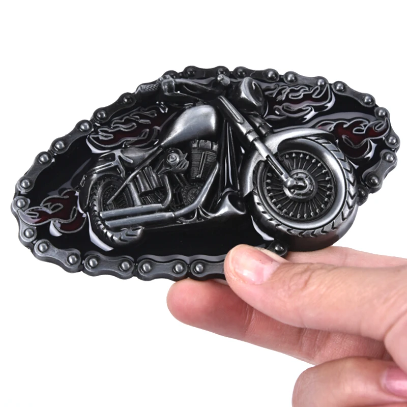 Modische Herren Vintage Motorrad-Design Cowboy-Stil Gürtelschnalle aus Legierung – Detail 3