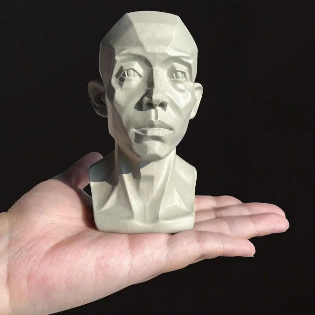 Art Plaster Portrait Teaching Aids Simulation Flat Head Plaster Portrait Practical Mini Version Resin Tool Sketch Learning - 4