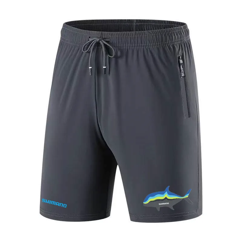 Men's Summer Fishing Shorts Outdoor Sports Quick Dry Pants Elastic Waist Zipper Fishing Shorts Gamakatsu Sunline