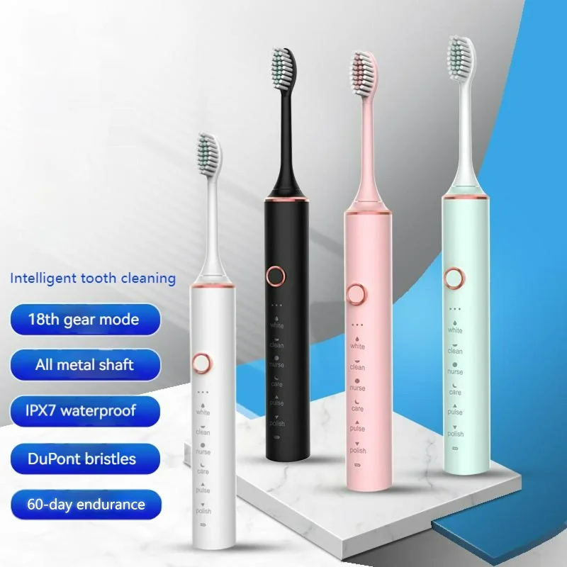 6 Modes Sonic Electric Toothbrush For Adult USB Rechargeable Tooth Brush IPX7 Waterproof Timer Teeth Whitening Cleaning Tool original xiaomi mijia youpin doctor bei sonic electric toothbrush e3 thermochromic technology 5 major tooth cleaning modes