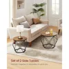 Set of 2, Round Coffee Table with Steel Frame, Side End for Living Room, Bedroom, Café Tables 4