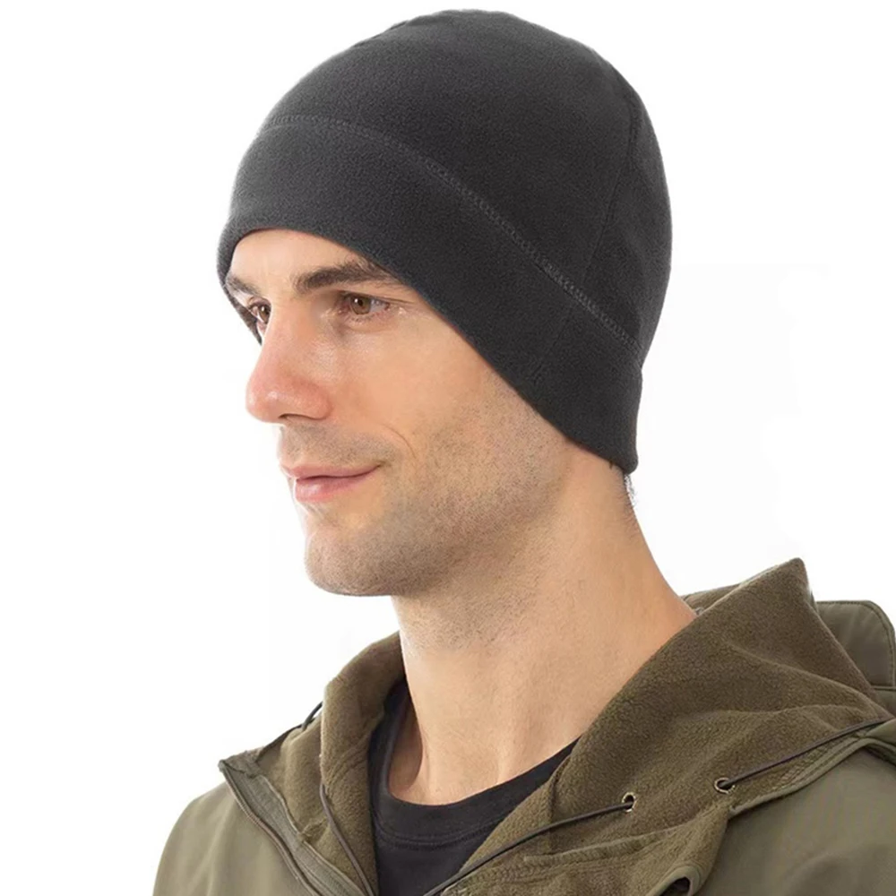 

Winter Outdoor Warm Fleece Fabric Caps Men Women Soft Windproof Beanie Cap Fishing Cycling Sports Running Hat Female Ski Hat