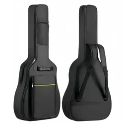 Deluxe Acoustic Guitar Gig Bag with Thick Padding and Water-Resistant Exterior (Black 41 Inch)
