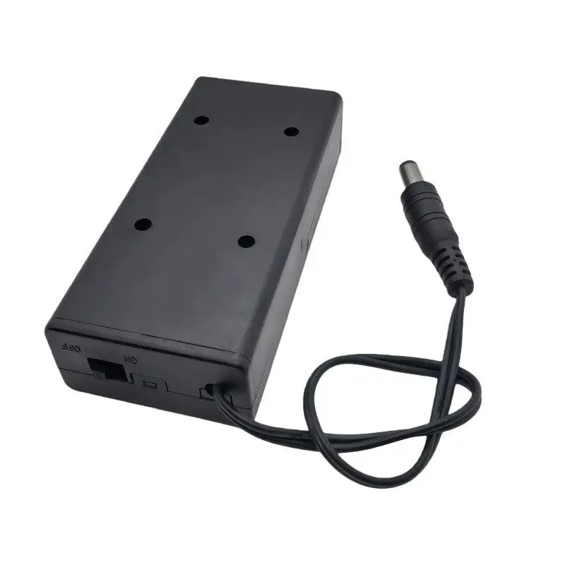 1/4Pcs 2슬롯 7.4V 18650 배터리 홀더 케이스(ON/OFF 스위치 및 DC 5.5x2.1mm 플러그 포함) DIY 배터리 보관함