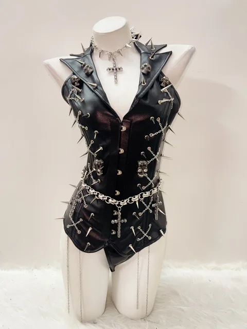 Spikey Metal Halter Neck Top 2