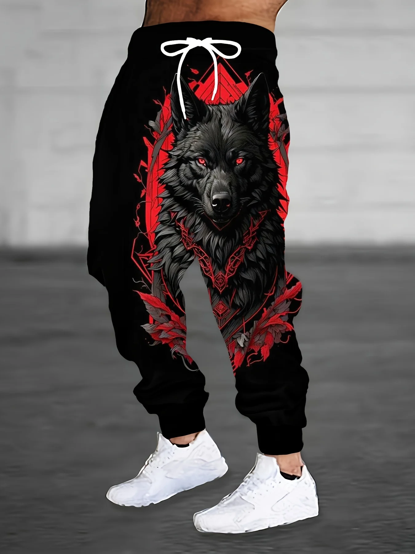 Trendige und Coole Totenkopf-Muster Herrenhose mit Elastischem Bund, 3D-Druck, Locker Geschnitten, für Winter und Outdoor, in Übergrößen
