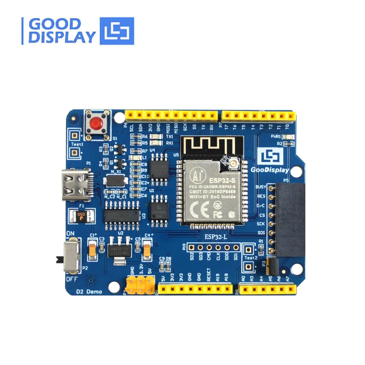 Placa do Motorista do Painel do E-papel da Plataforma Relação do Tipo-c Jogo do Desenvolvimento do Eink Esp32 C02 - Imagem 2