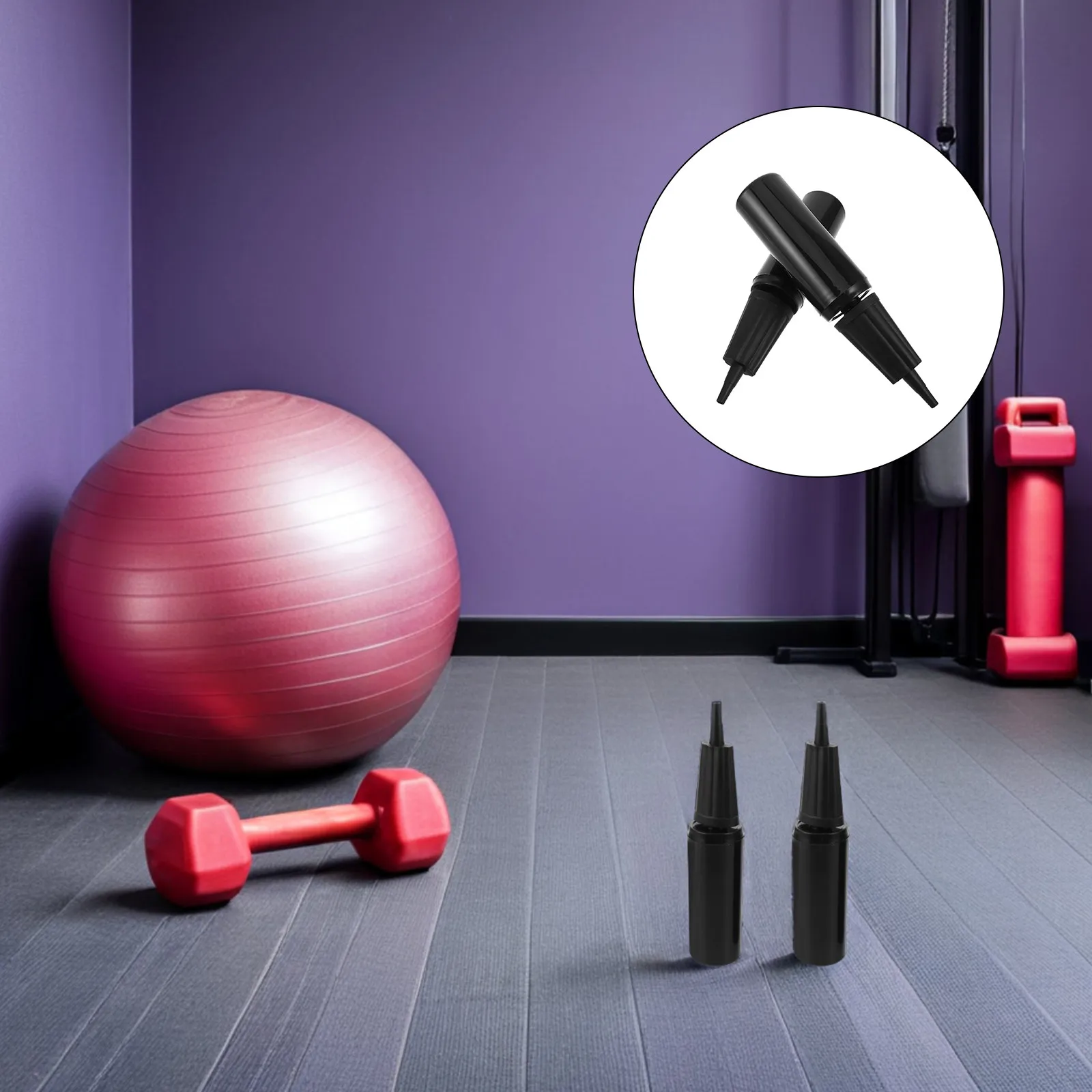 Bomba de aire manual portátil de 2 piezas para balones de yoga, pilates, entrenamiento de equilibrio, flotadores de piscina