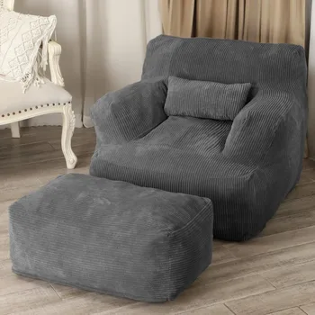 Bean Bag Sofa Chair with Ottoman 1