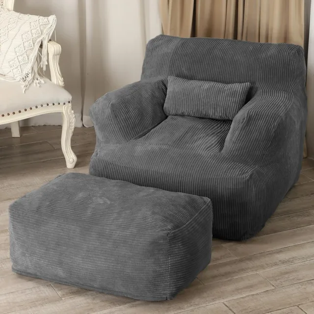 Bean Bag Sofa Chair with Ottoman 1