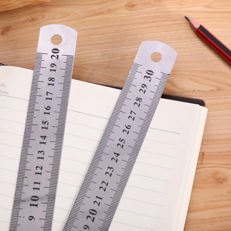 휴대용 스테인레스 스틸 측정 눈금자, 15 cm, 20 cm, 30cm 직선 자, 수공구, 학교 사무용품