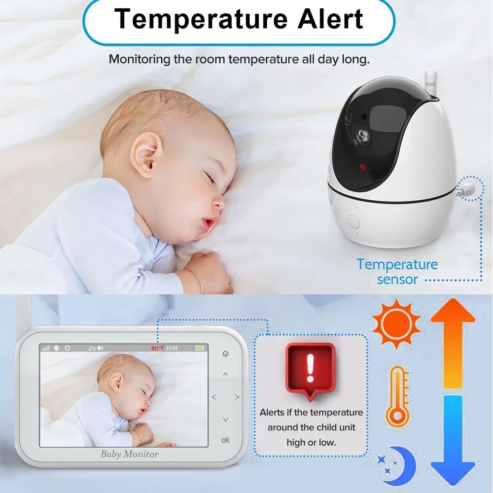 LS VISION 4.3 Inch Baby Monitor Scurity Potection Cmera For Kids IPS Screen Night Vision Battery Cam 2-Way Talk Auto Rotation security camera wireless baby monitor video baby monitor