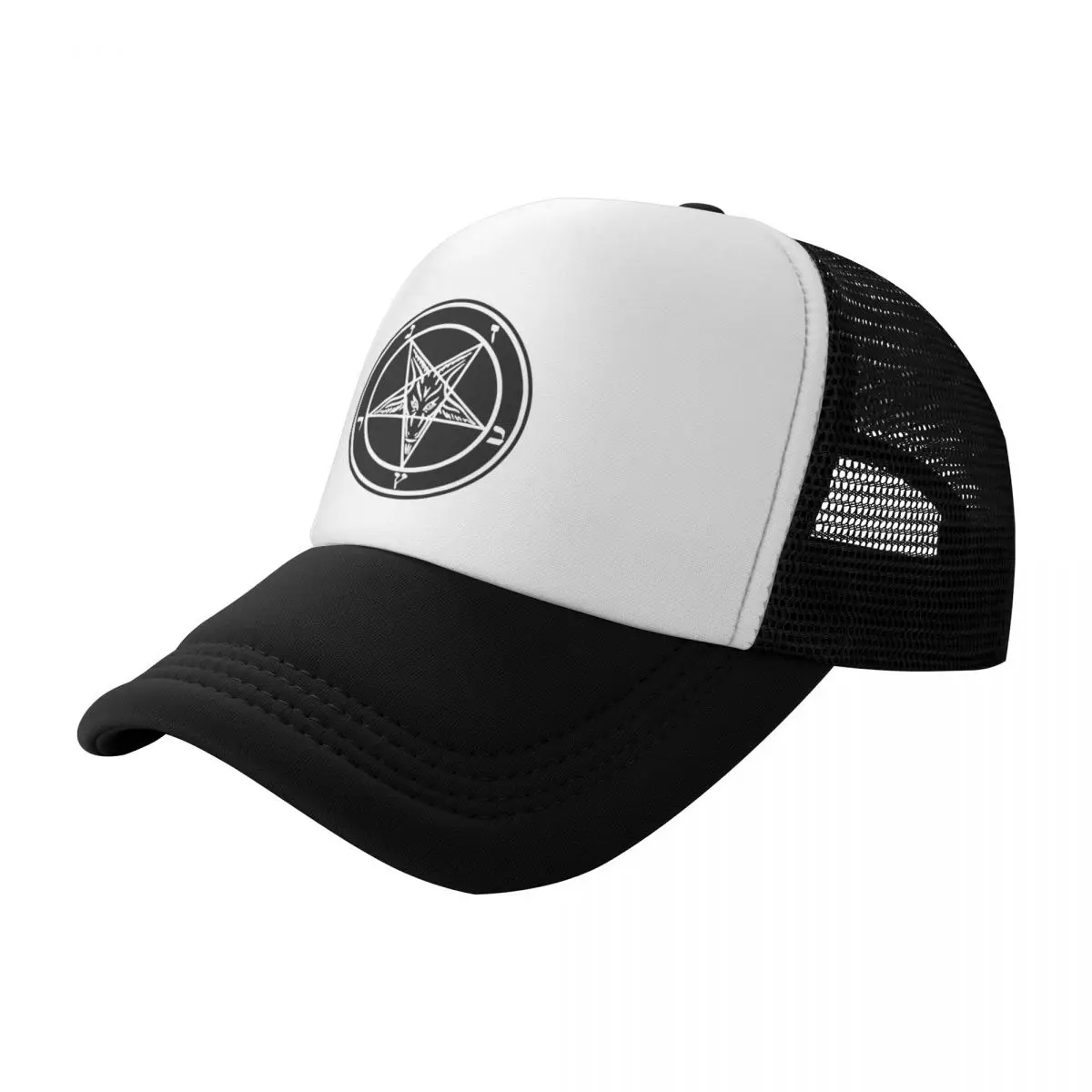 

Baphomet Goat Head Inverted Pentagram Occult Satanic Logo Baphomet Occult Sigil Baseball Cap Kids Hat Hats For Men Women's