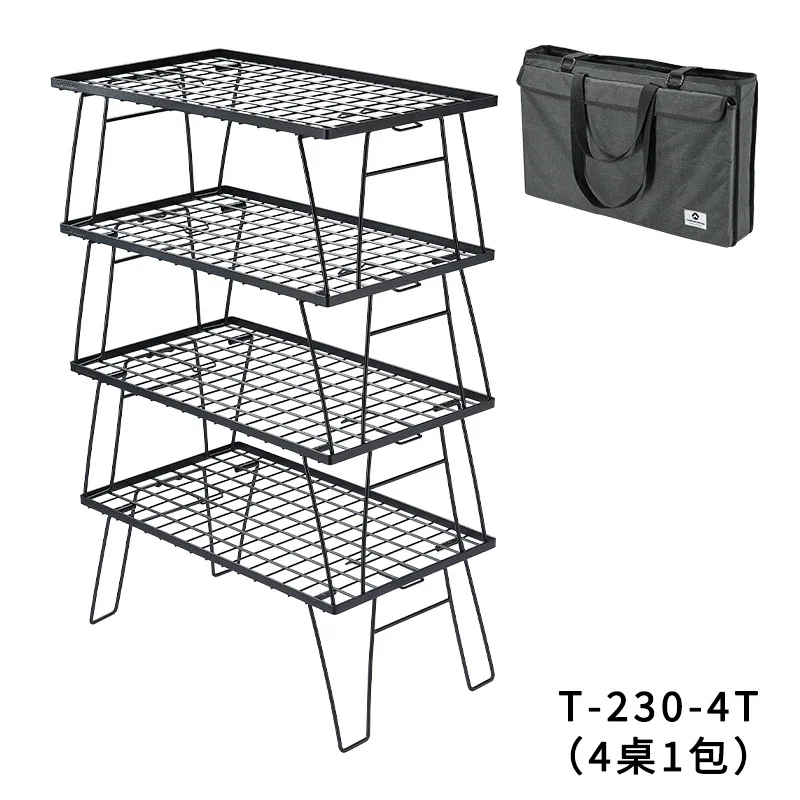 

Coman-230-4T Camping Outdoor -Purpose Multi-Functional Round Picnic Folding Shelf Barbecue Table