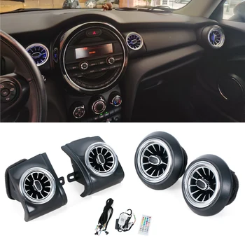 4PC LED Front Dashboard Air Condition Vent Outlet Turbo Interior Trim Car Accessories For BMW MINI F54 F55 F56 Vent Ambient Lamp 1
