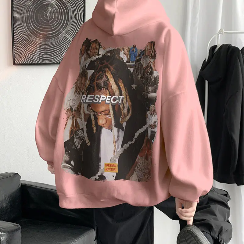 Korea Hip Hop Urban Streetwear Oversized Hoodies Men Women Korean Harajuku Instagram Head Printed Sweatshirts Men Dropshipping