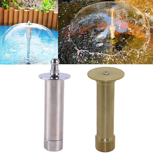 1/2 "Női 3/4" Férfi Szál Gombás Alak Szökőkút Rozsdamentes Acél Sárgaréz Sprinkler Fúvóka Medence Tó Kerti Tereprendező