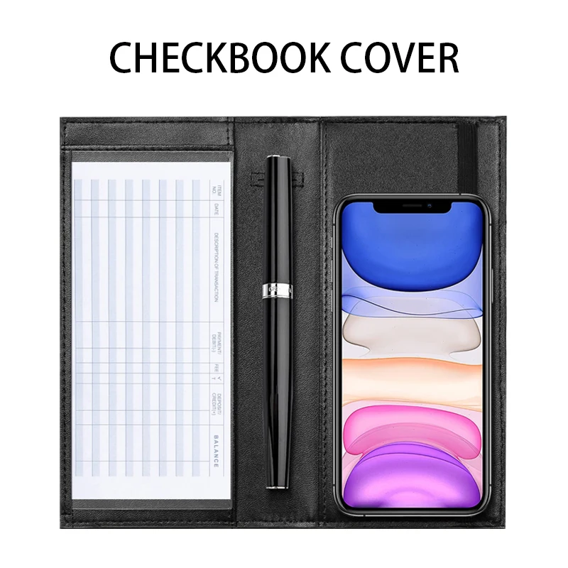 Checkbook Cover for Personal Checkbook Holder RFID Blocking Premium Leather Cover for Duplicate Checks checkbook cover
