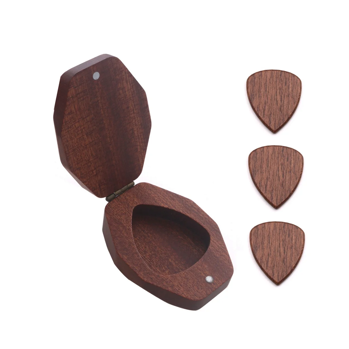 

Деревянная коробка Plectrum для гитары с 3 держателями для гитар, Персонализированная Коробка для хранения, аксессуары для гитары