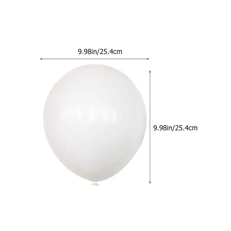 100Pcs Bulk Wedding Decor Round White Balloon Birthday Balloons Men Set 25.4X25.4X25.4CM Party Emulsion Decorations Indoor Man images - 6