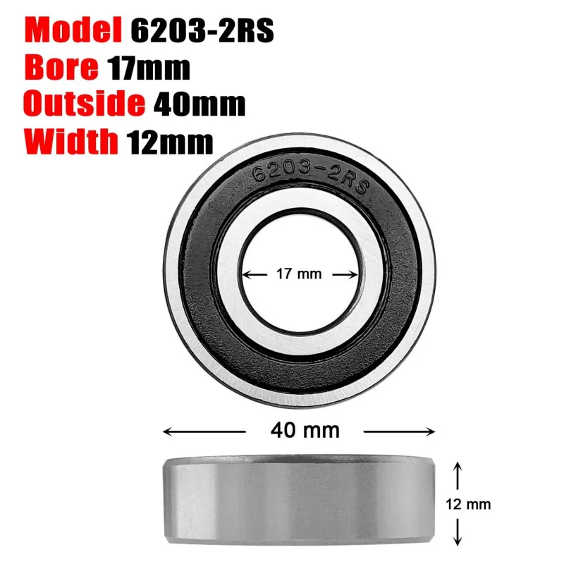 Donepart 6203-2RS Kugellager – 17 Mm Innen-Ø, 40 Mm Außen-Ø, 12 Mm Breite, Doppelt Abgedichtet