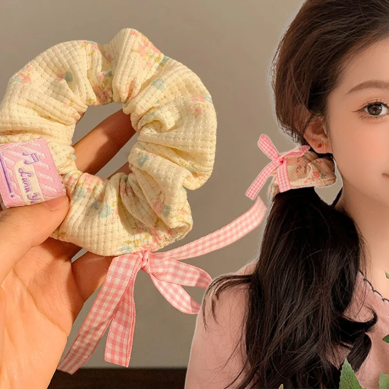 

1/2 шт. Милая петля для волос в Корейском стиле INS для девочек, модная Цветочная лента для волос с бантом, аксессуары для волос