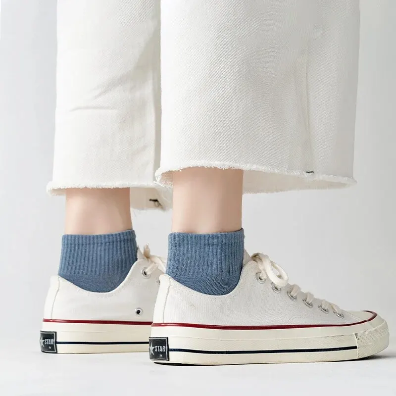 10 Pair Women's Spring Or Summer Four Seasons Solid Candy Color Simple Fashion Trend Sports Comfortable Socks 5