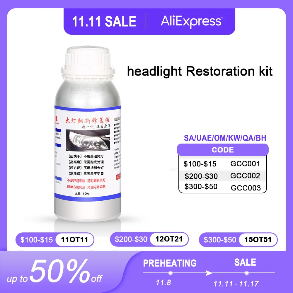 HeadlightRestorerHeadlampPolishingKit800MLLiquidPolymer