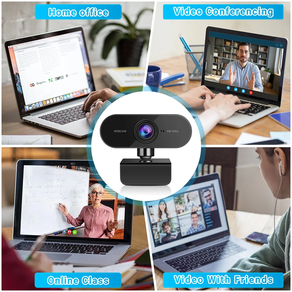Elecpow HD 1080P Webcam Mini Computer PC Web Camera With Microphone Rotate Camera For Live Broadcast Video Calling Conference