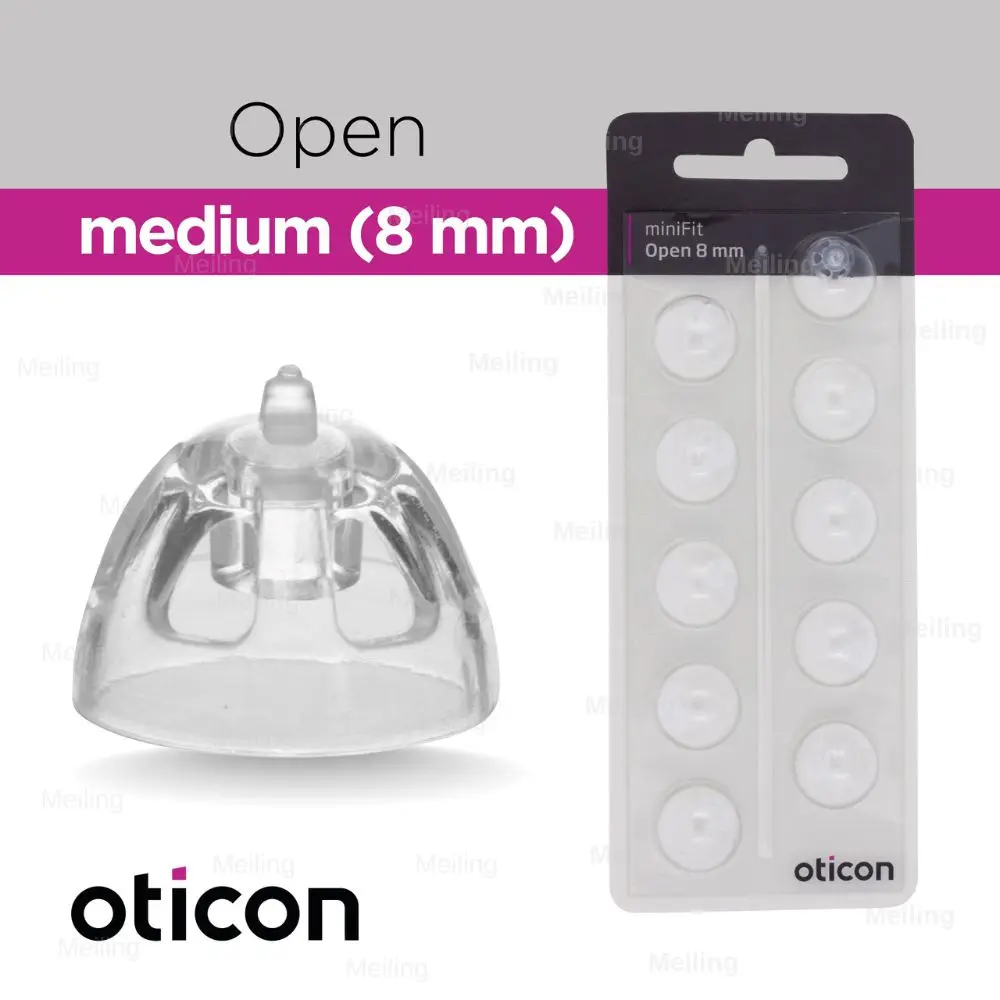 Hearing Aid Domes for Oticon Replacements Oticon Minifit Open Domes 8mm/10mm (Open 6mm/8mm)