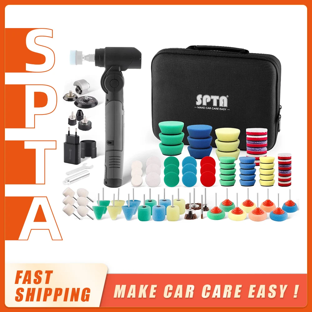 Mini Ponceuse/polisseuse à Air Comprimé + Kit De 25 Pads De Polissage 80mm - Pour Perceuse M14, Voiture, Surfaces étroites