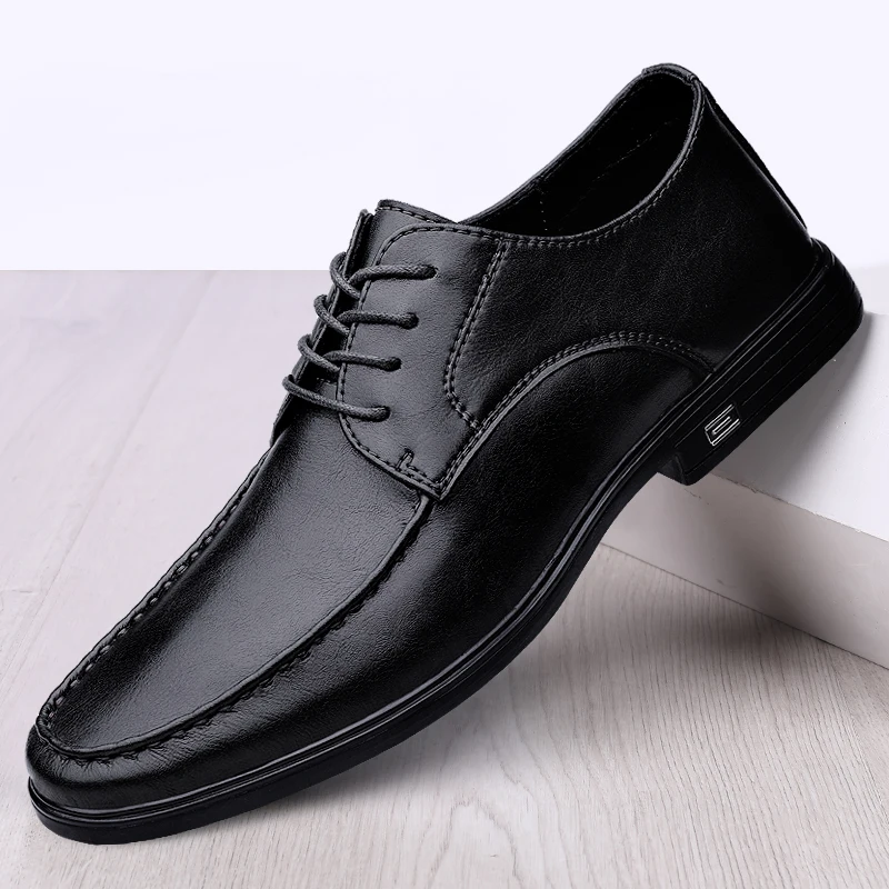 Casual Leather Shoes Men Breathable Male Dress Footwear Brogue Oxford Shoes for Men Soft Business Evening Dress