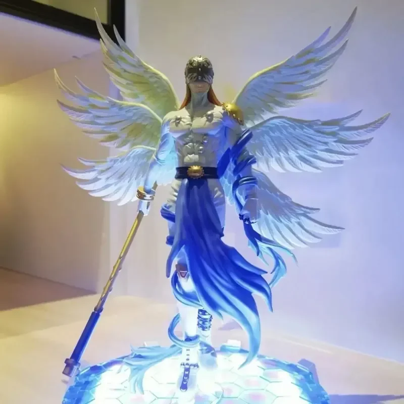 

28cm In Stock Digimon Digital Monster Angewomon Resin Anime Action Figure Gk Collection Luminous Statue Ornaments Doll Toys Gift