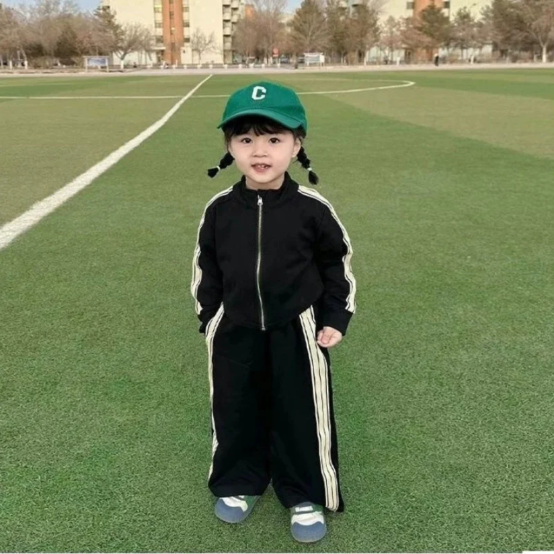 55722-95e96d.jpg Girls Clothing Striped Tracksuit Set Casual Zip-Up 2PCS Outfit