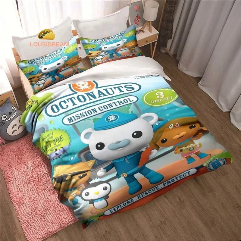 

Постельные принадлежности Octonauts, простыни, одеяла, постельное белье, набор из трех предметов, мягкий теплый комплект постельного белья из трех предметов