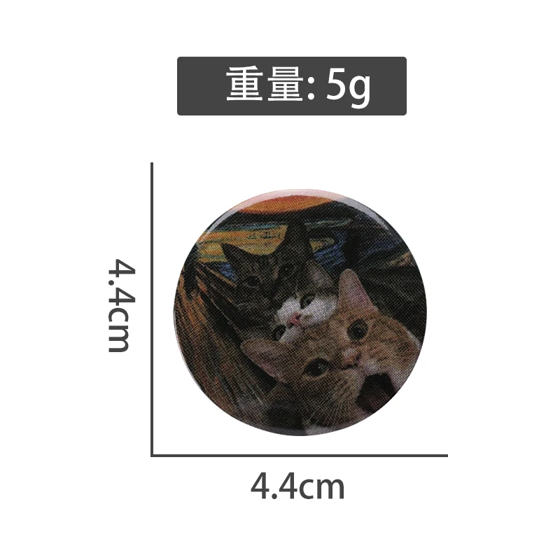 Cartoon Tin Sheet Round Enamel Pins Animal Cat Organs Eyes Red Love Letter Skeleton Alloy Brooch Badge Punk Accessories Jewelry enamel pins animal brooch cartoon brooch pin brooches clothing brooch enamel brooches metal brooches