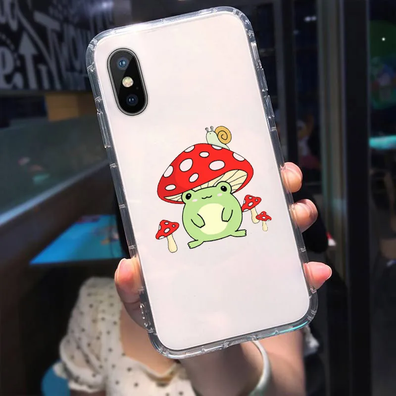 Custodia IPhone 16 Trasparente Con Motivo Funghi - Morbida TPU Protettiva Per Ragazzi E Ragazze - CAROKI - 4