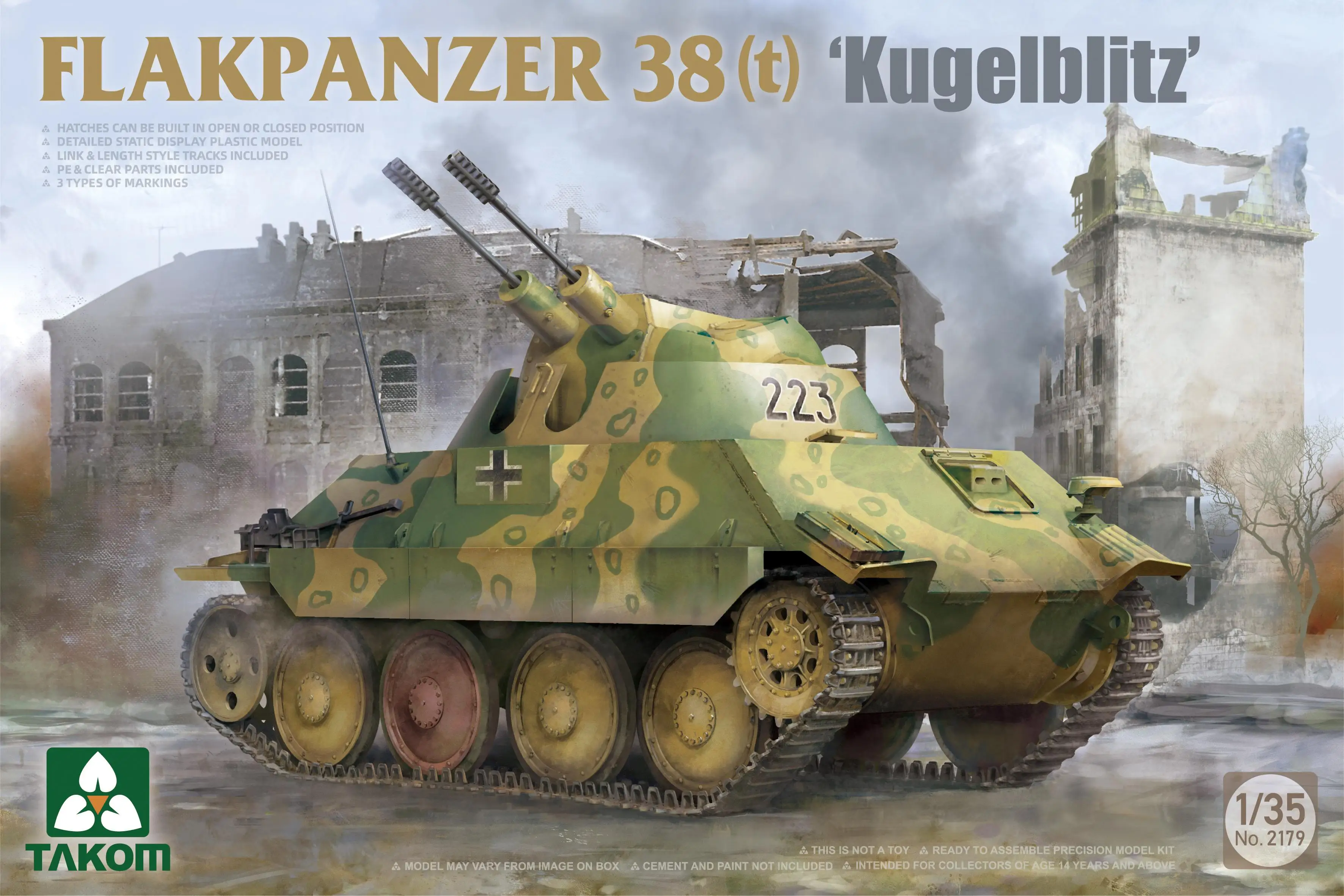 

TAKOM 2179 1/35 Scale Flakpanzer 38(t) `Kugelblitz` Plastic Model Kit