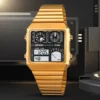 SKMEI 2198 Sports Watch Men's Leisure Business Electronic Watch LED Digital Watch Waterproof Digital StainlessSteel Thermometer 2