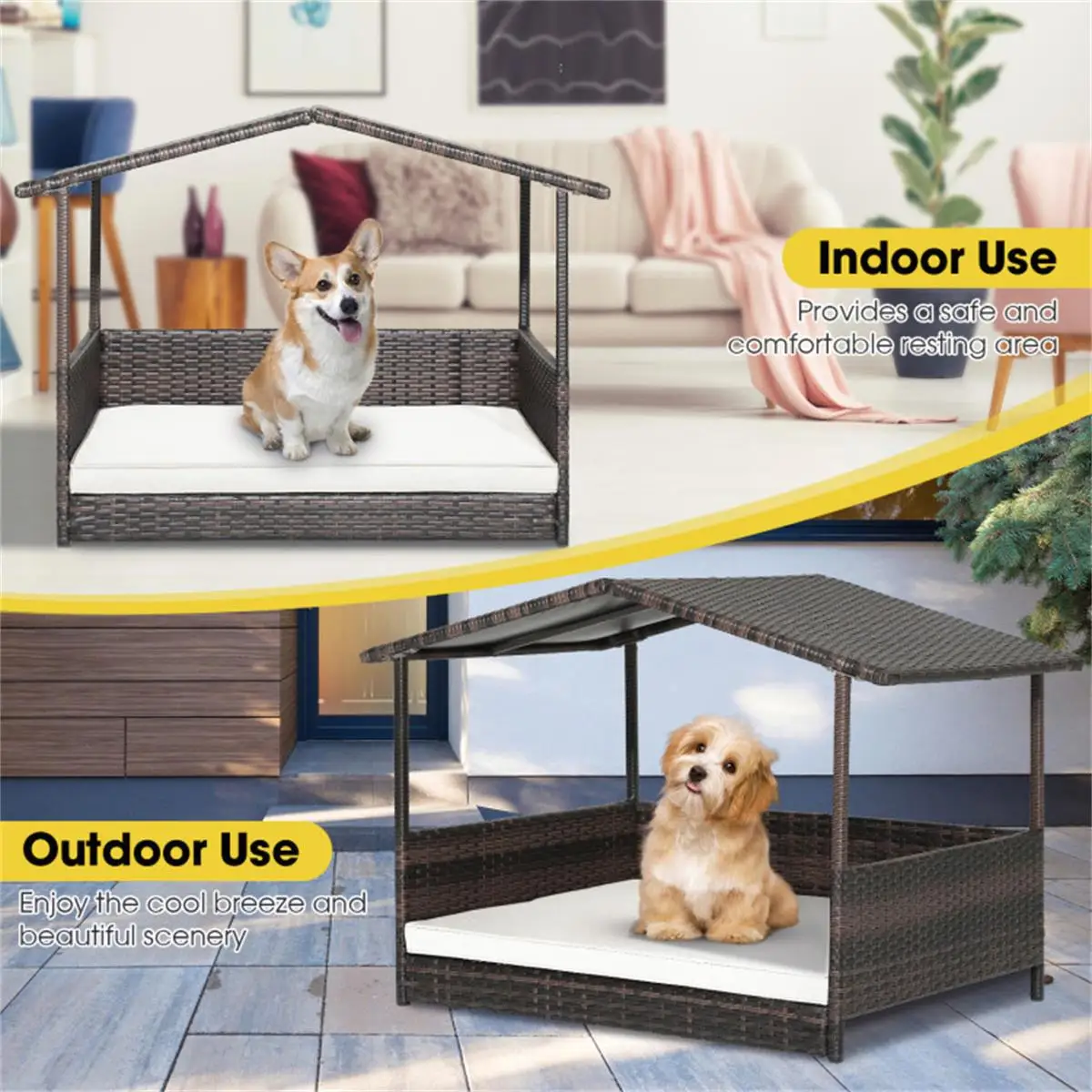 Outdoor Dog House with Canopy 4