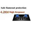 4.2KW Double Head Fierce Fire Stove/Household Desktop Embedded Dual-Purpose Natural Liquefied Gas Stove  /Electronic Pulser 2