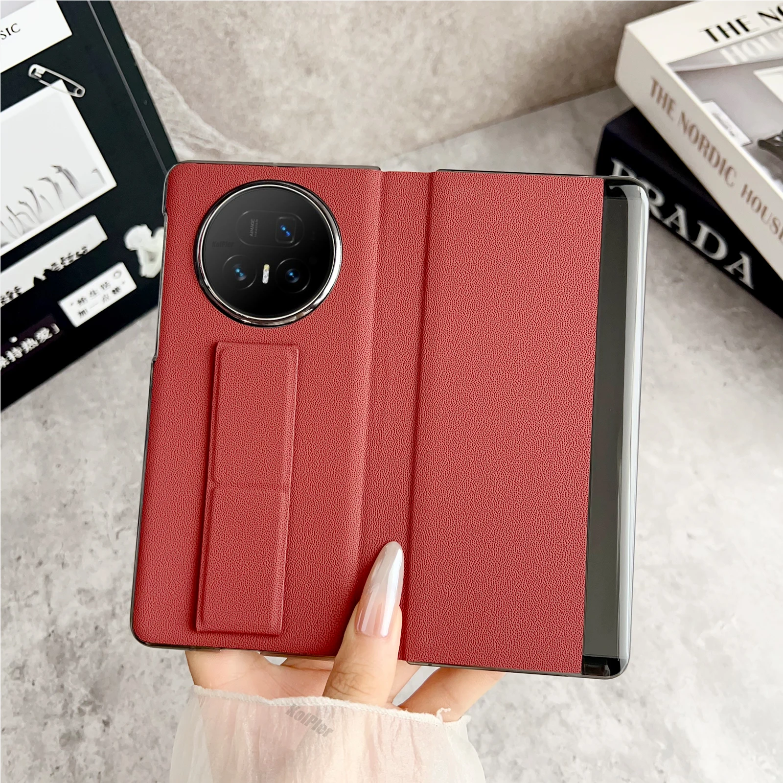 Premium Genuine Leather Flip Cover with Smart Touch for Enhanced Protection and Convenience